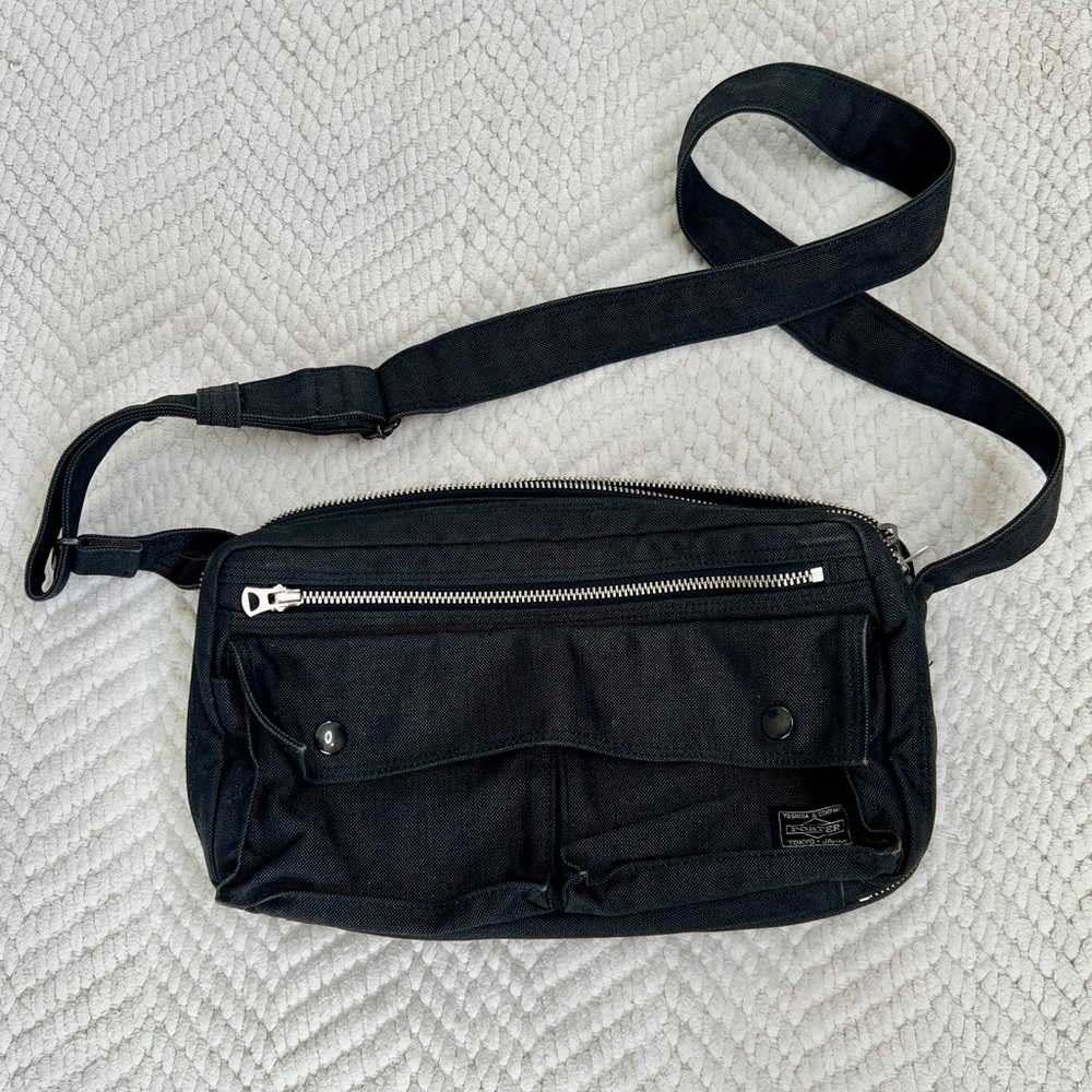 Porter Yoshida & Co Smoky Black Strap Multi Pocket Bag
